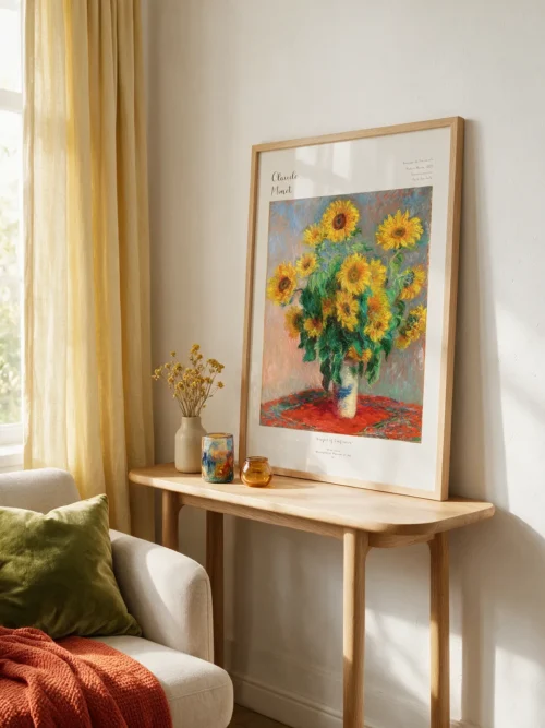 Claude Monet Bouquet of Sunflowers sarı ayçiçekleri natürmort sanat posteri