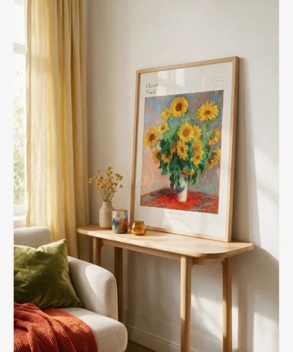 Claude Monet Bouquet of Sunflowers sarı ayçiçekleri natürmort sanat posteri