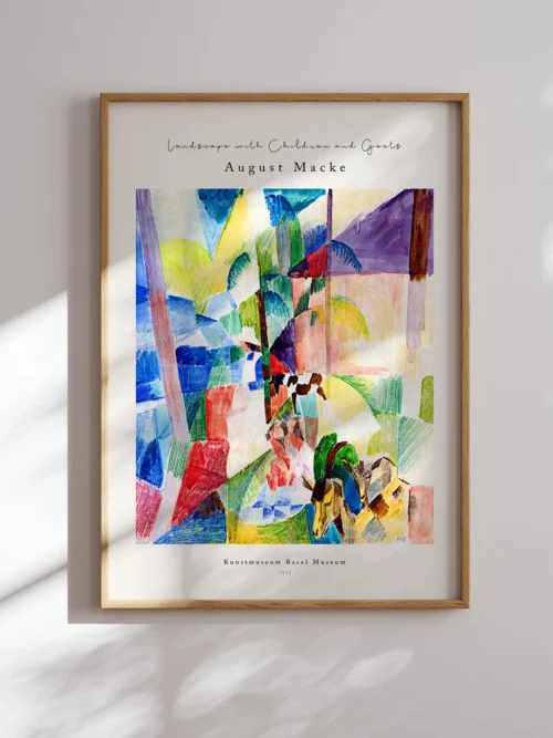 august-macke-landscape-with-children-and-goats-poster-duwart August Macke-Landscape with Children and Goats Poster