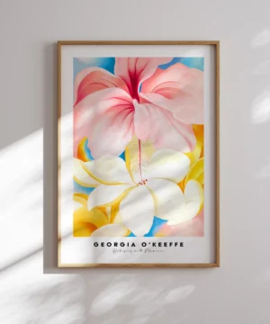 Georgia O'Keeffe-Hibiscus with Plumeria Poster