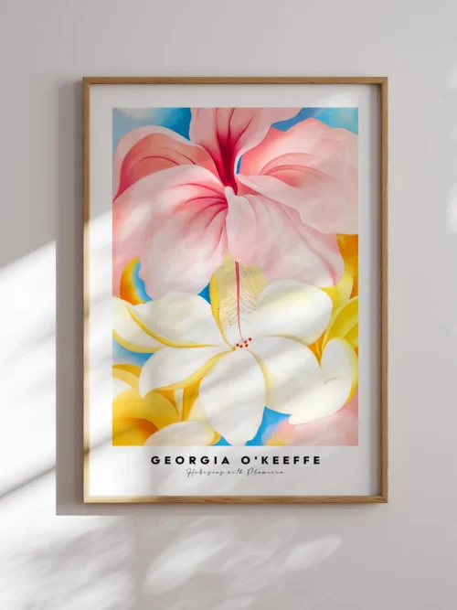 Georgia O'Keeffe-Hibiscus with Plumeria Poster