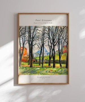 Doğaseverler ve klasik sanat tutkunları için Paul Cézanne'in kestane ağaçları posteri