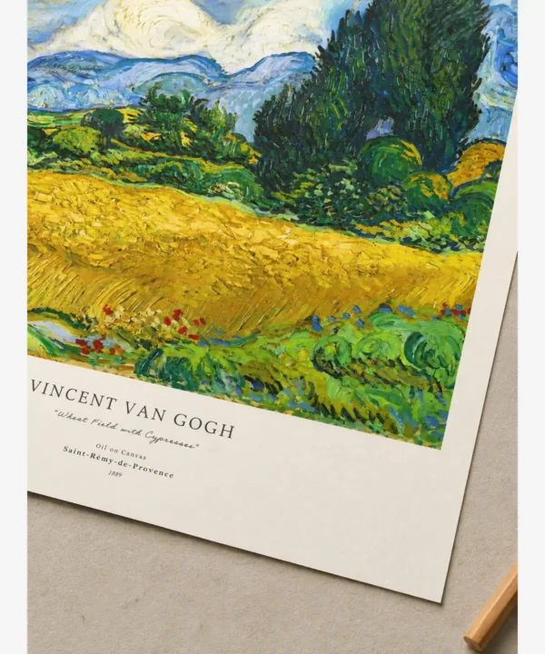 Van Gogh—Wheat Field with Cypresses Poster