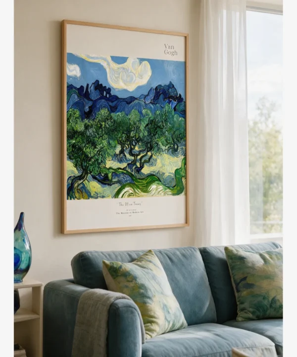 Koltuk arkası için Resim Van Gogh-Olive Trees Poster Van Gogh-Olive Trees Poster