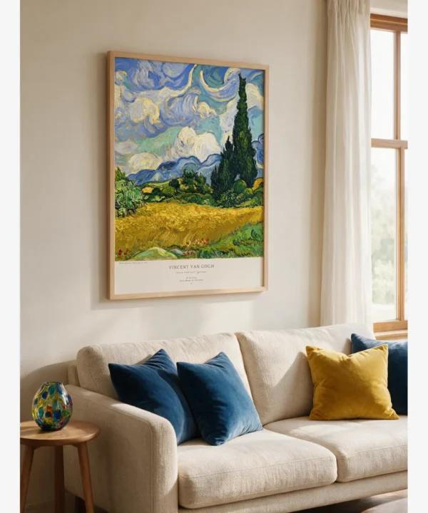 Van Gogh—Wheat Field with Cypresses Poster
