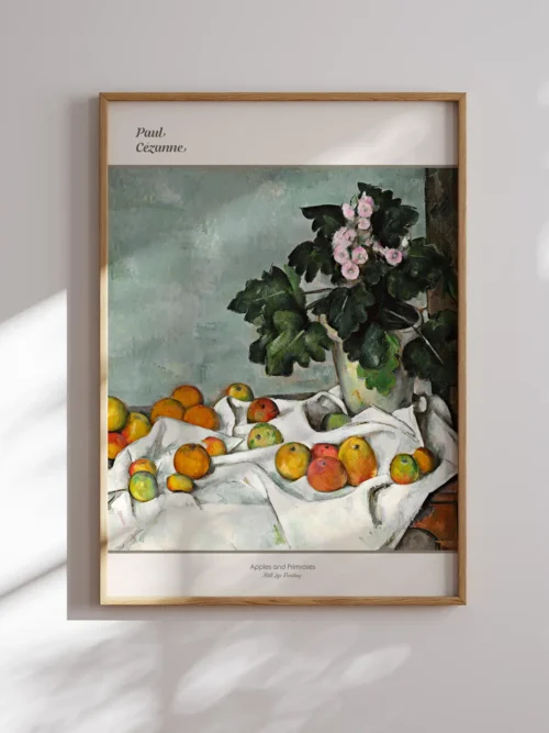 Paul Cezanne-Apples and Primroses Poster