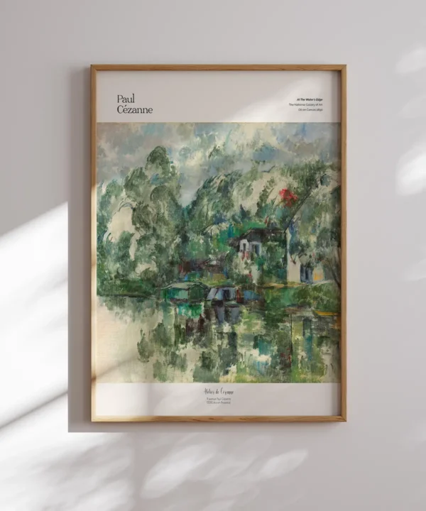 Paul Cezanne-At The Waters Edge Poster