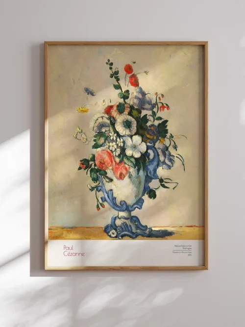 Paul Cezanne-Flowers in a Rococo Vase Poster