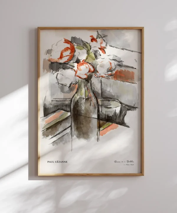 Paul Cezanne-Roses in a Bottle Poster