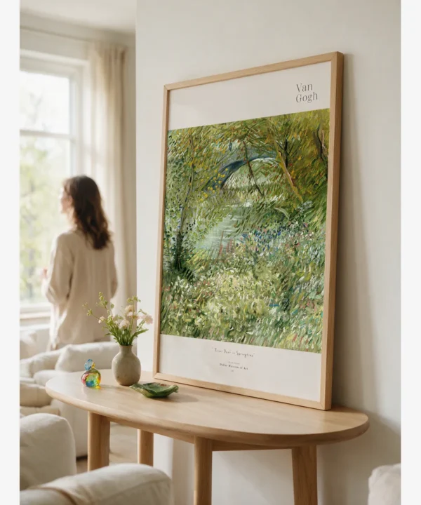 Salon Duvar Resmi-Van Gogh-River Bank in Springtime Poster Van Gogh-River Bank in Springtime Poster