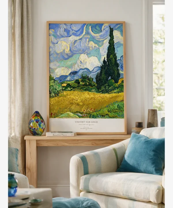 Van Gogh—Wheat Field with Cypresses Poster