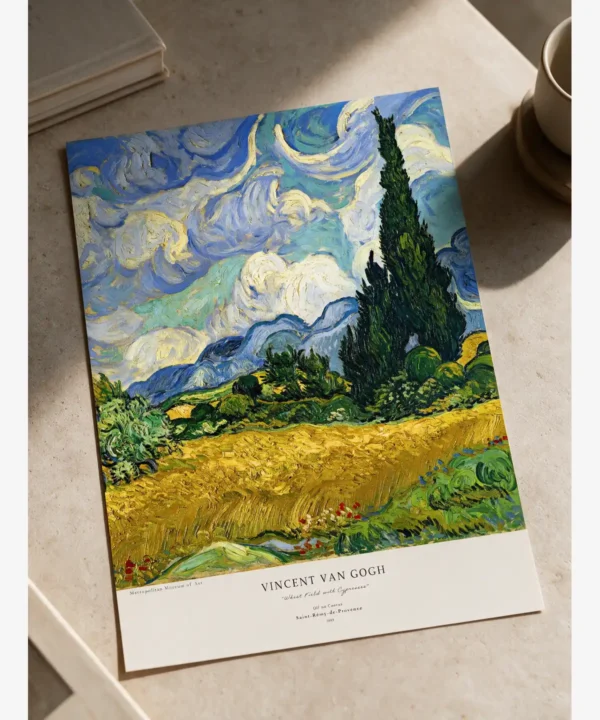 Van Gogh—Wheat Field with Cypresses Poster