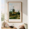 Vincent van Gogh, "Windmills on Montmartre": A poster featuring the historic windmills on Montmartre Hill, a garden, and an open sky