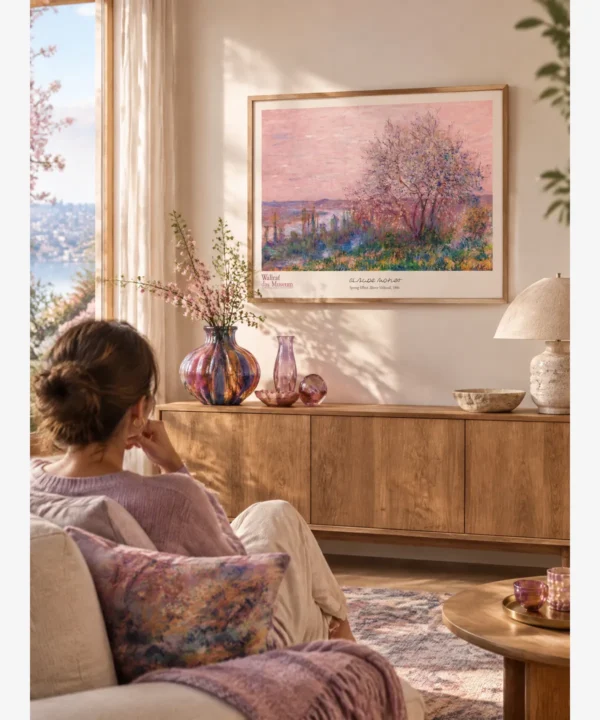 Claude Monet-Spring Effect Above Vetheuil Poster