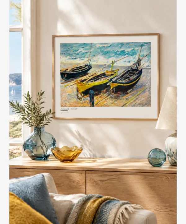 Claude Monet-Three Fishing Boats Poster