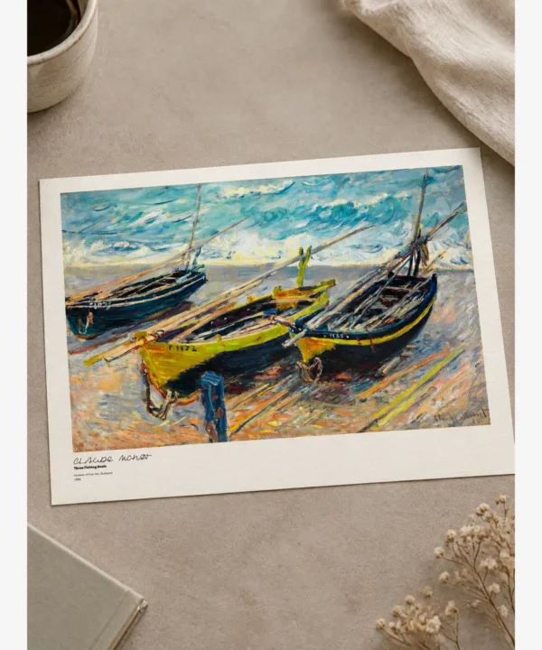 Claude Monet-Three Fishing Boats Poster