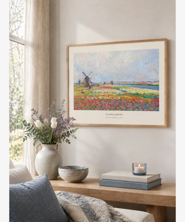 Claude Monet-Tulip Fields Near the Hague duvar Poster Claude Monet-Tulip Fields Near the Hague Poster