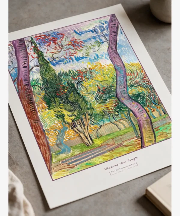 En kaliteli resim Baskı Van Gogh-Hospital Park Poster Van Gogh-Hospital Park Poster