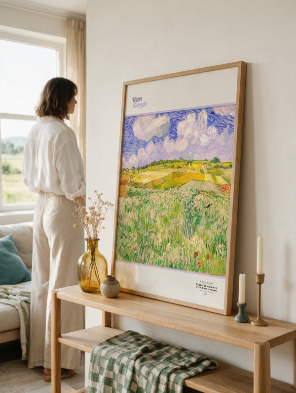 Modern Renkli Resim Van Gogh-Plain at Auvers Poster kopya Van Gogh-Plain at Auvers Poster