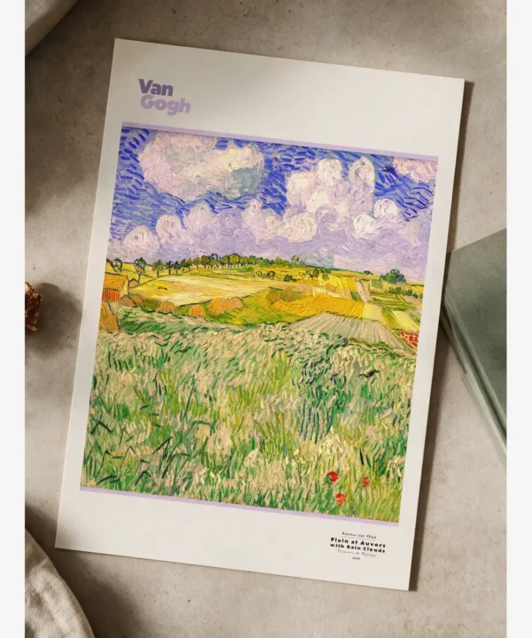 Modern Resim Baskısı Van Gogh-Plain at Auvers Poster Van Gogh-Plain at Auvers Poster