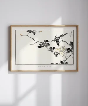 Numata Kashu-Blue Robin and Rose Poster