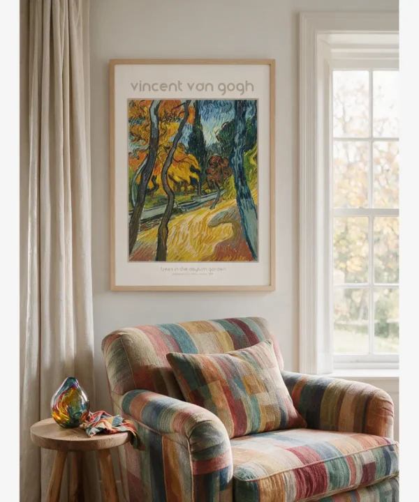 Van Gogh—Trees in the Asylum Garden Poster