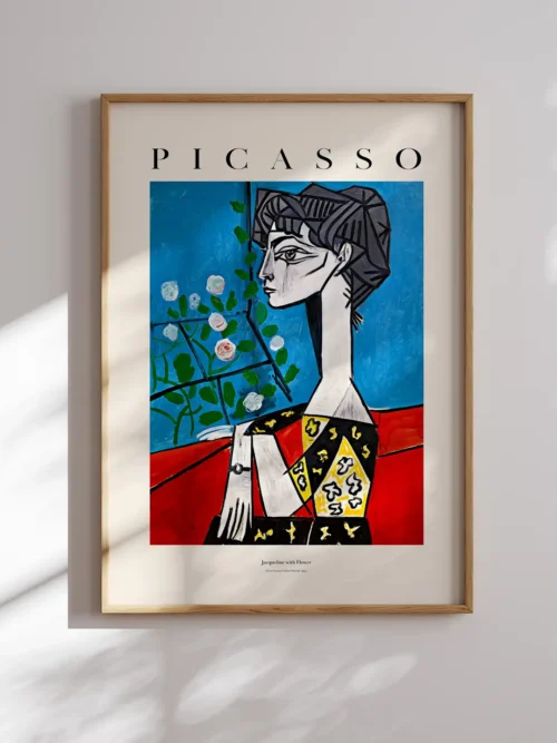 Pablo Picasso-Jacqueline with Flower Poster