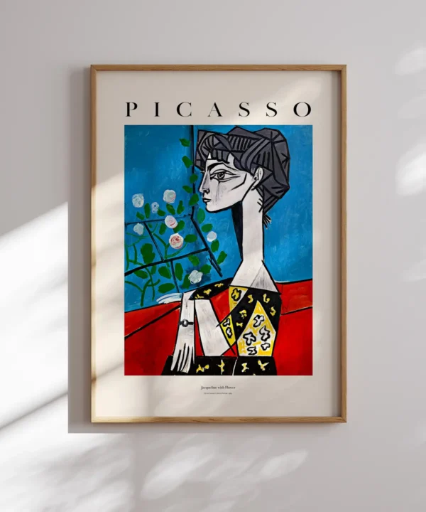 Pablo Picasso-Jacqueline with Flower Poster