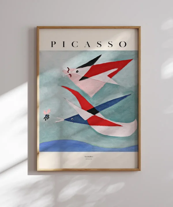 Pablo Picasso-Two Swallows Poster