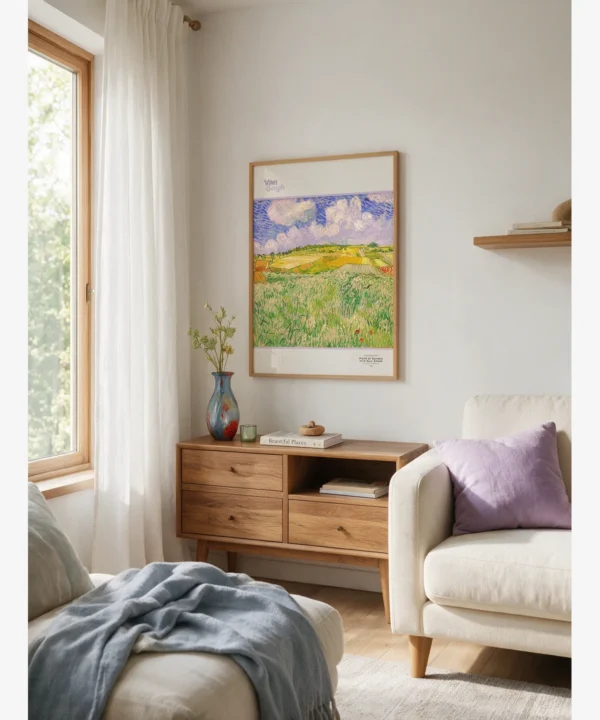 Sade tasarım Van Gogh-Plain at Auvers Poster Van Gogh-Plain at Auvers Poster
