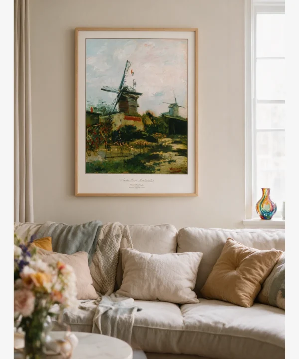 Van Gogh-Windmills on Montmartre Poster
