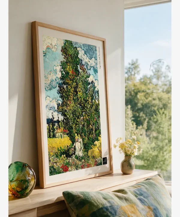 Van Gogh-Cypresses and Two Women Poster