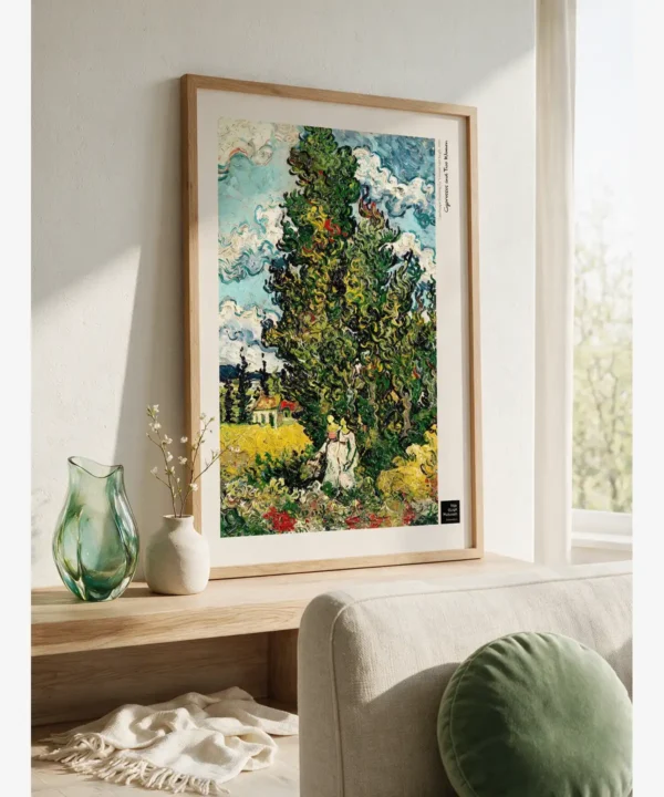 Van Gogh-Cypresses and Two Women Poster