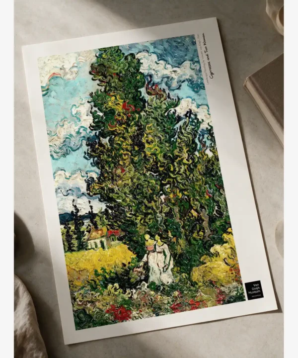 Van Gogh-Cypresses and Two Women Poster