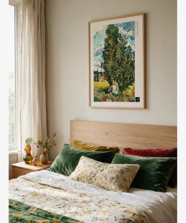 Van Gogh-Cypresses and Two Women Poster