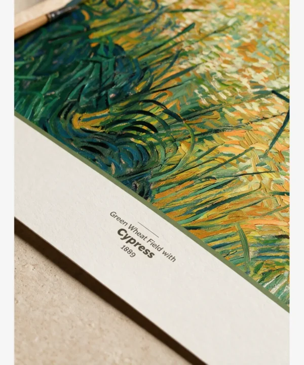 Van Gogh-Green Wheat Field with Cypress Duwart Baskı Kalitesi Van Gogh-Green Wheat Field with Cypress Poster