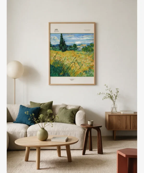 Van Gogh-Green Wheat Field with Cypress Salon Duvar Resim Poster Van Gogh-Green Wheat Field with Cypress Poster