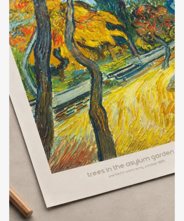 Van Gogh—Trees in the Asylum Garden Poster