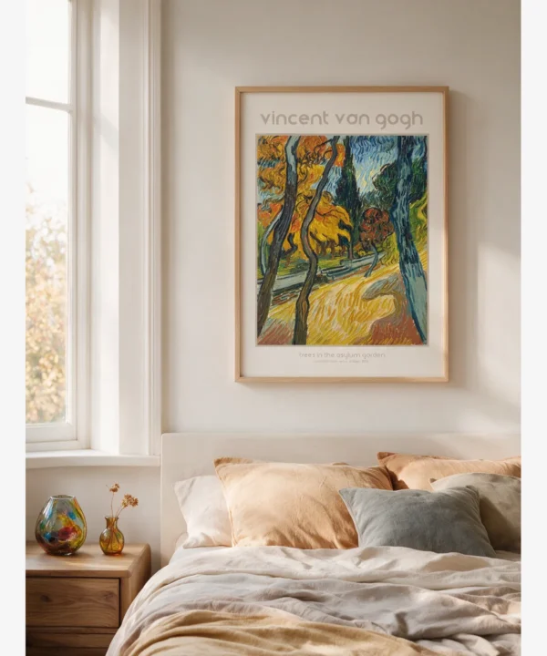 Van Gogh—Trees in the Asylum Garden Poster