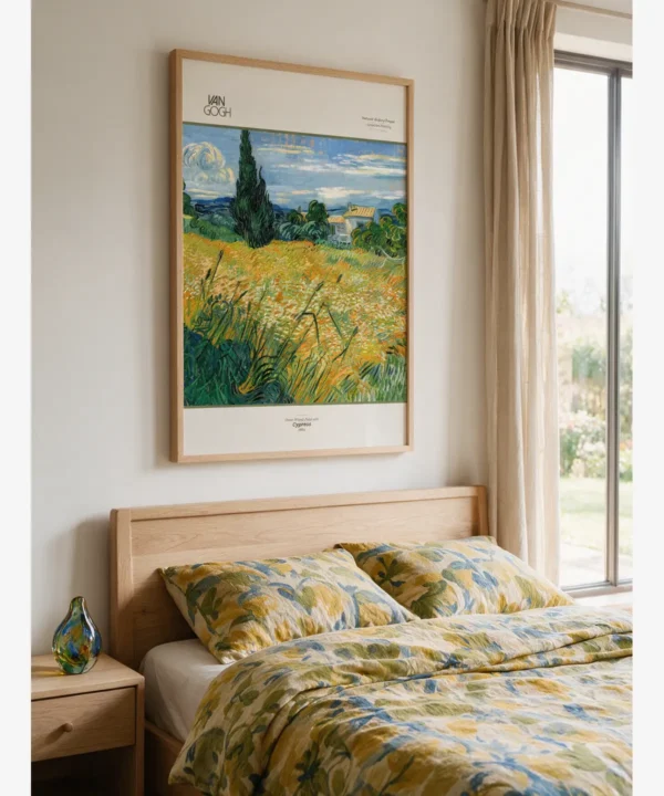 Yatak Odası dekorasyonu Van Gogh-Green Wheat Field with Cypress Poster Van Gogh-Green Wheat Field with Cypress Poster