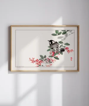 Kono Bairei-Black Capped Chickadee Poster