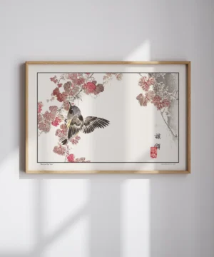 Kono Bairei-Bird and Red Vine Poster