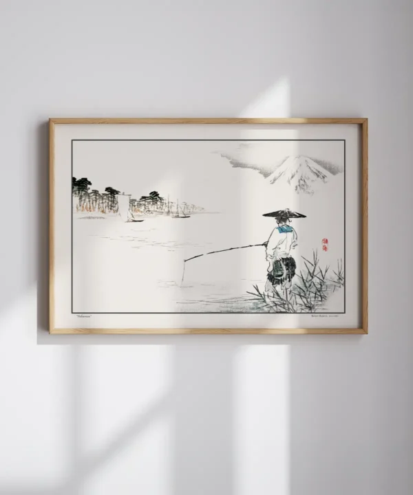 Kono Bairei-Fisherman Poster (Yatay Kompozisyon)
