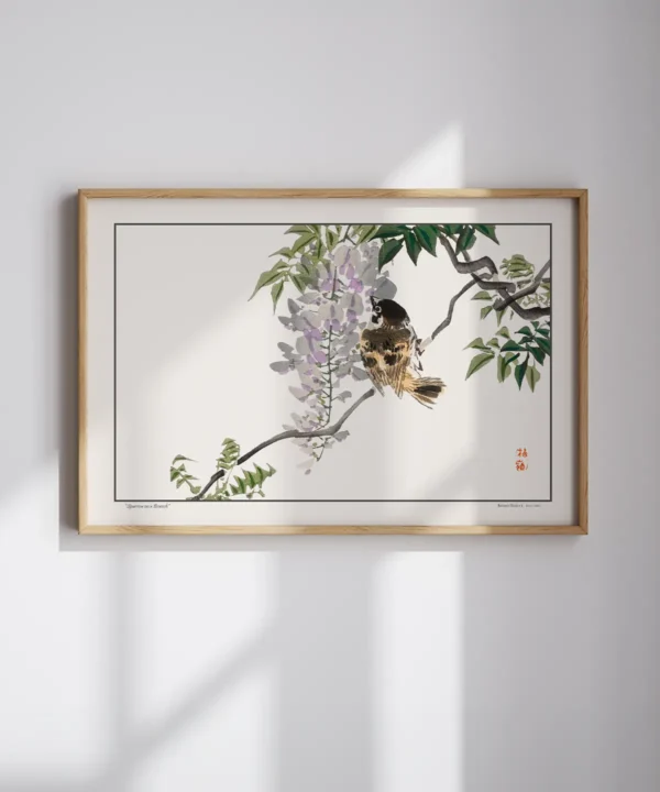 Kono Bairei-Sparrow on Branch Poster