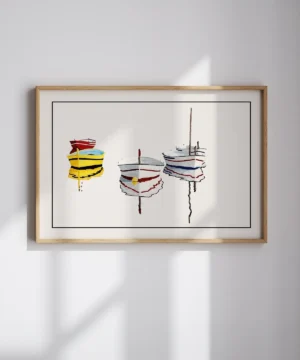 Resting Boats Poster (Yatay Kompozisyon)