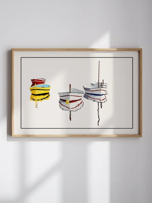 Resting Boats Poster (Yatay Kompozisyon)