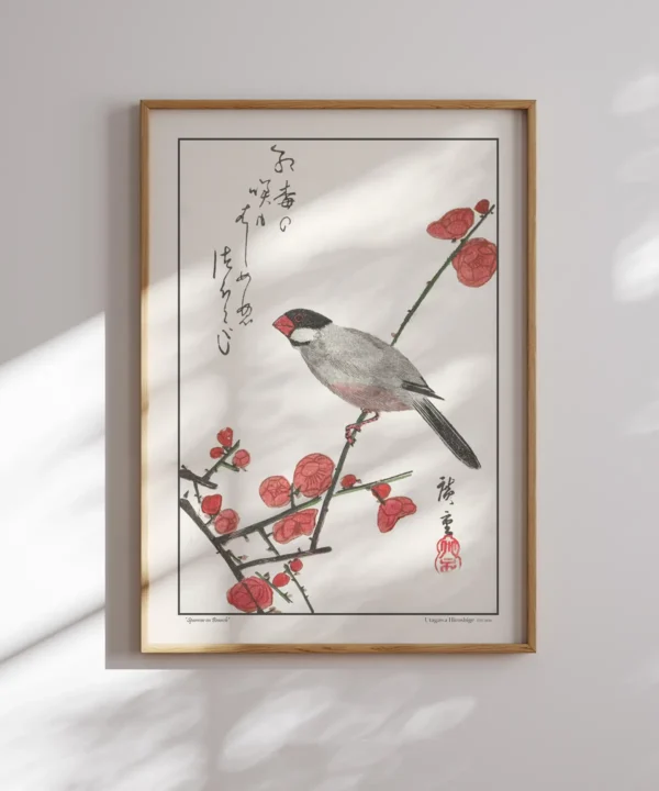 Utagawa Hiroshige-Jawa Sparrow on Branch Poster