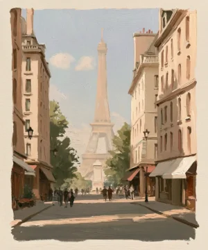 Paris Eyfel Kulesi Yağlı Boya Poster