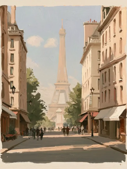 Paris Eyfel Kulesi Yağlı Boya Poster