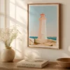 Pastel Deniz Feneri Yağlı Boya Poster